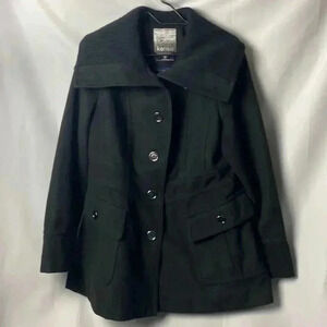 - KENSIE. WOMENS SIZE. L BLACK MEDIUM‎ WEIGHT PEACOAT LINED SWEATER SHAWL COLLAR